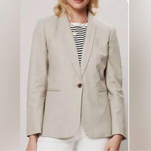 J. Crew Factory Light Tan Linen/Cotton Blazer Size 10
